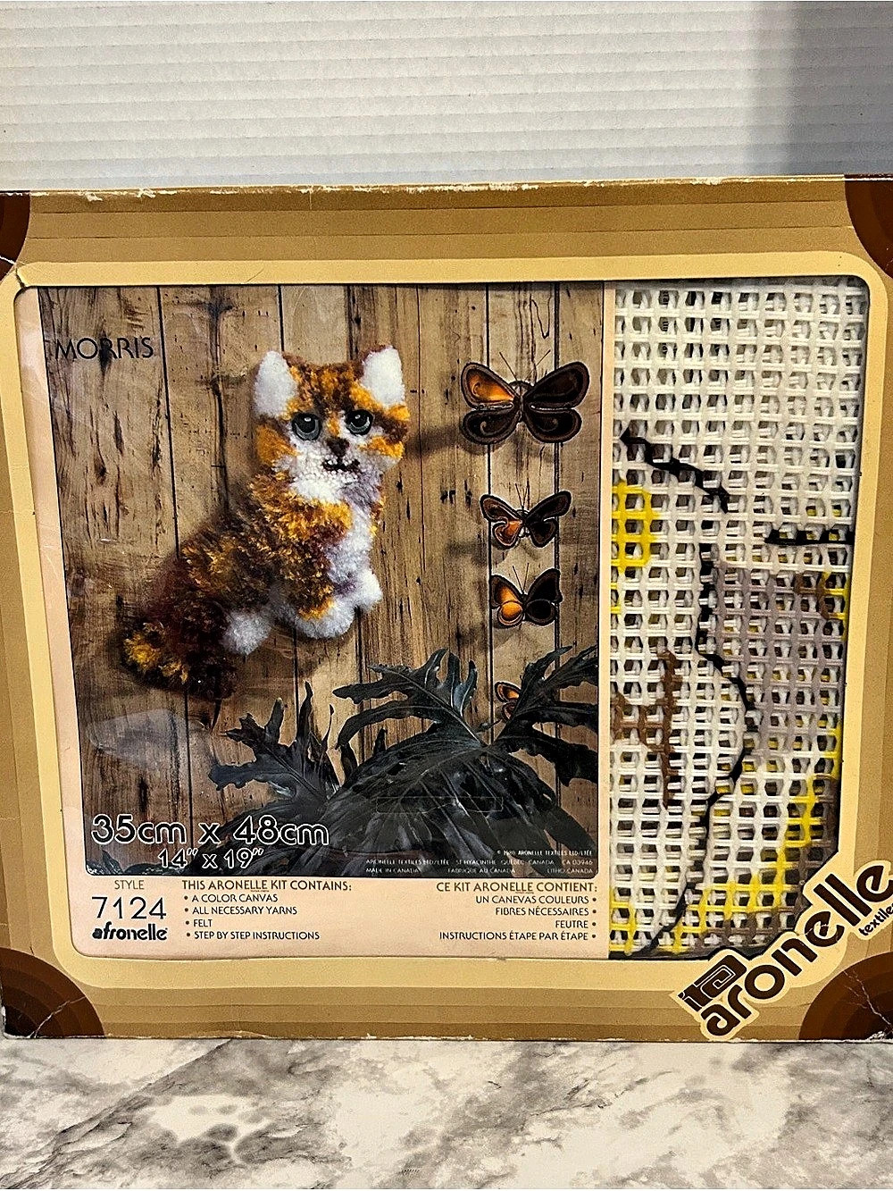 Aronelle Cat & Butterflies Needlepoint Kit Multicolor NWT